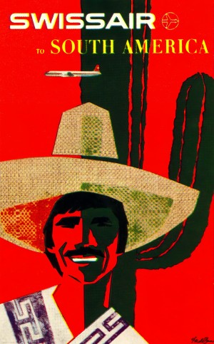 SwissAir poster for South America